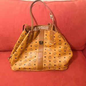 MCM Cognac Visetos Tote Bag